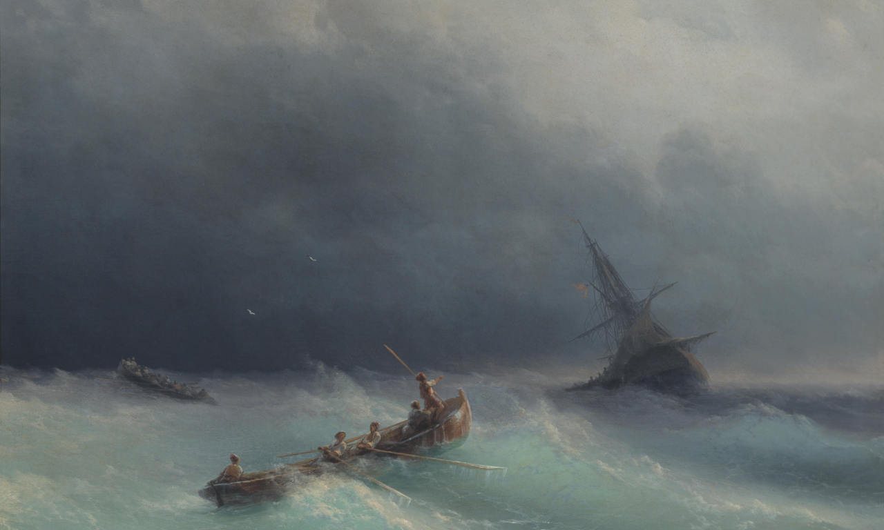 Картина, айвазовский, шторм, море, живопись