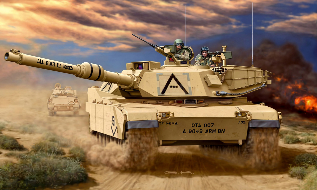 танк, m1 a1h1, боевой, Арт, абрамс, основной, американский