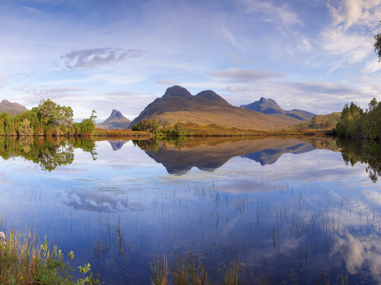 природа, небо, облака, Loch cal dromannan, пейзаж, озеро, scotland