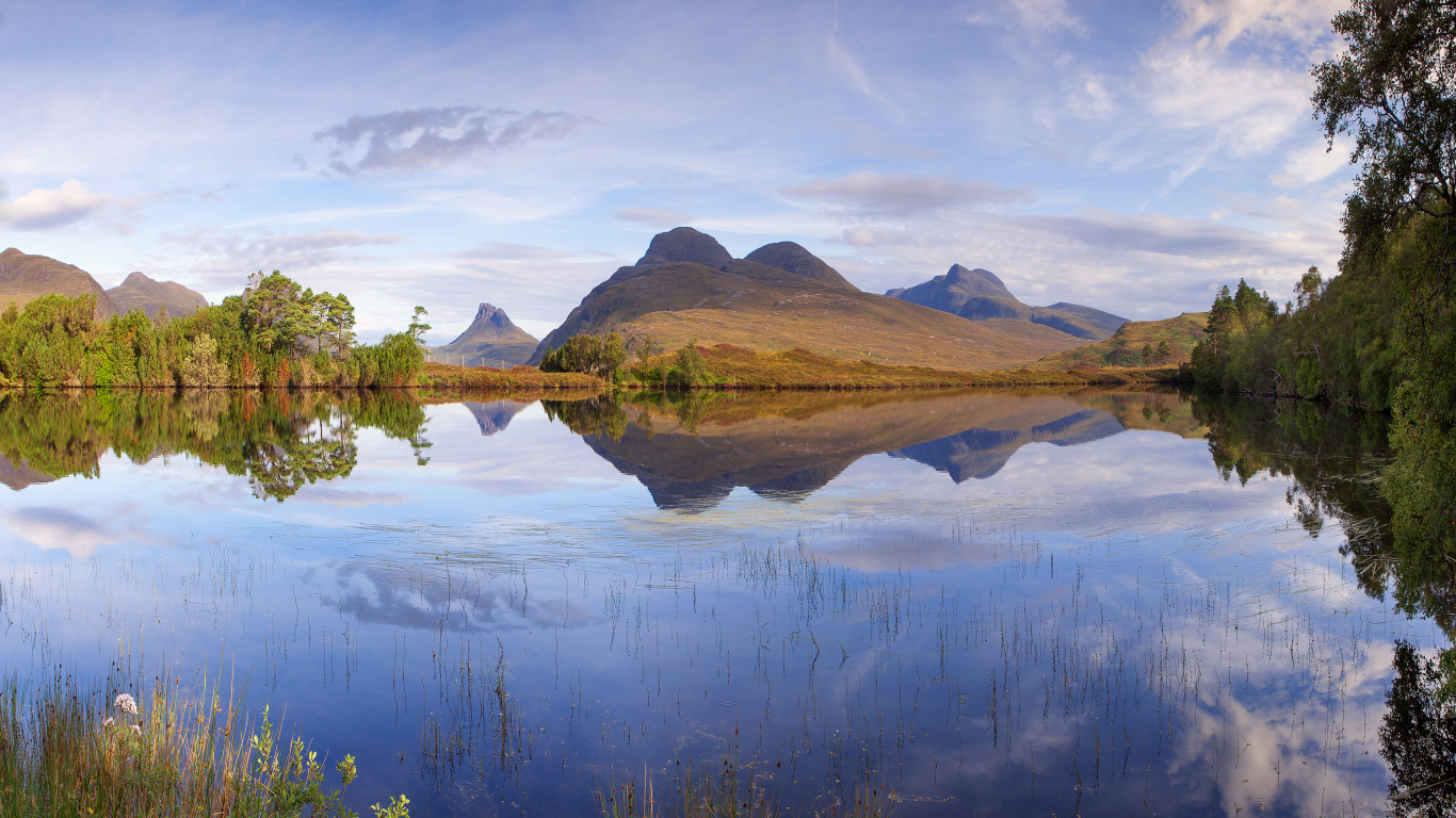 природа, небо, облака, Loch cal dromannan, пейзаж, озеро, scotland