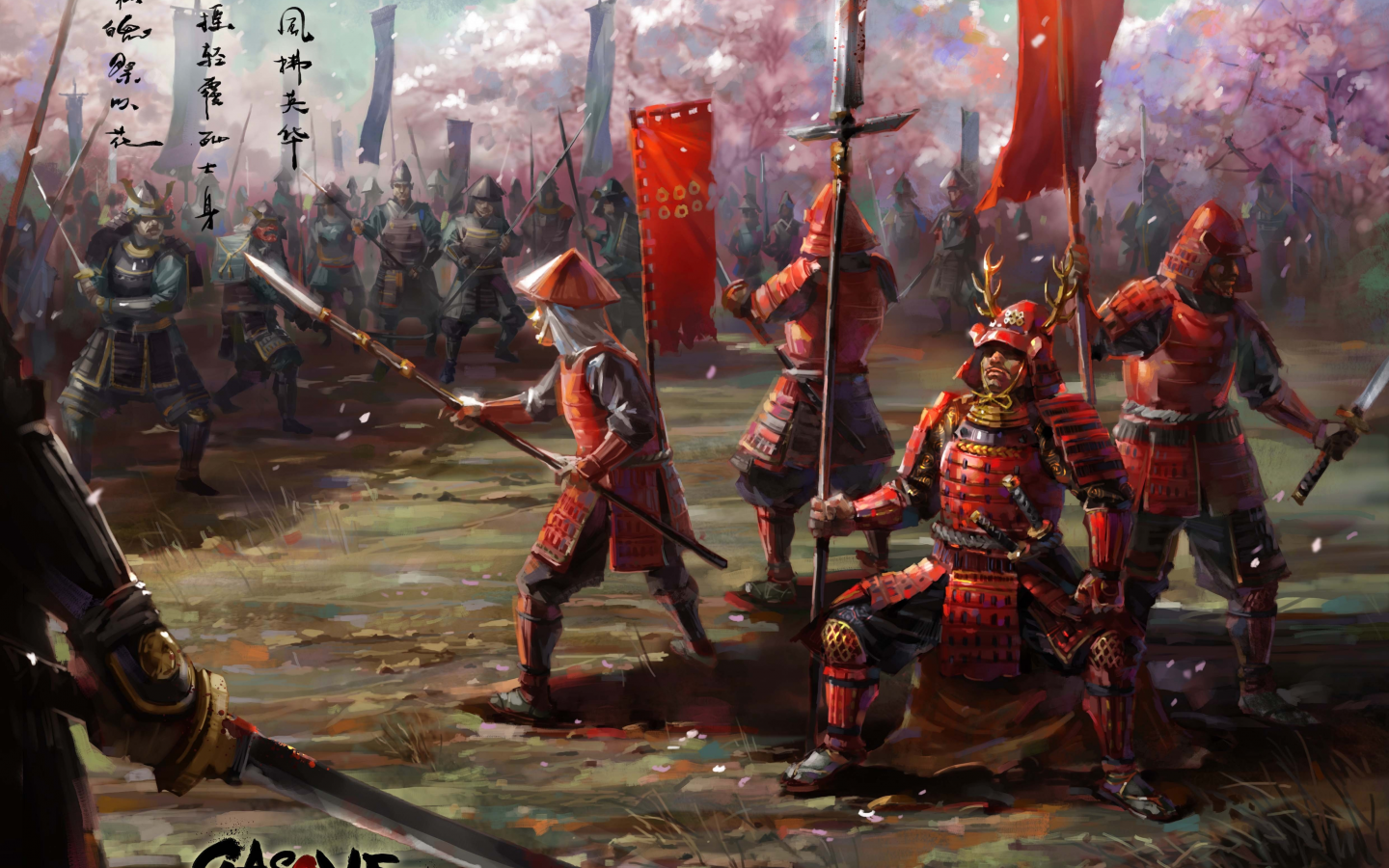 армия, Арт, оружие, самураи, азия, меч, броня, войско