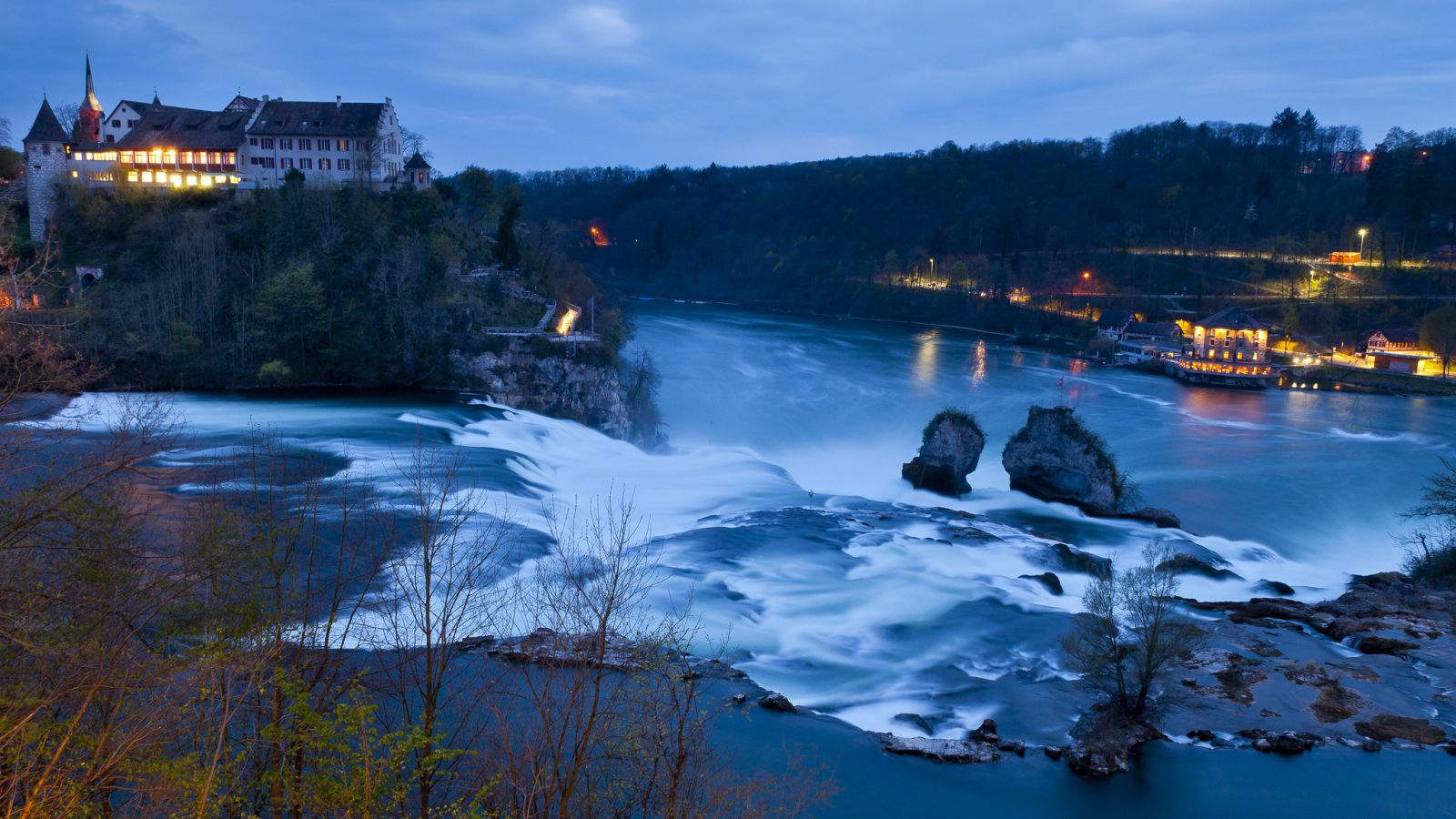 Rhine falls, швейцария, река, schaffhausen, замок, водопад, switzerland