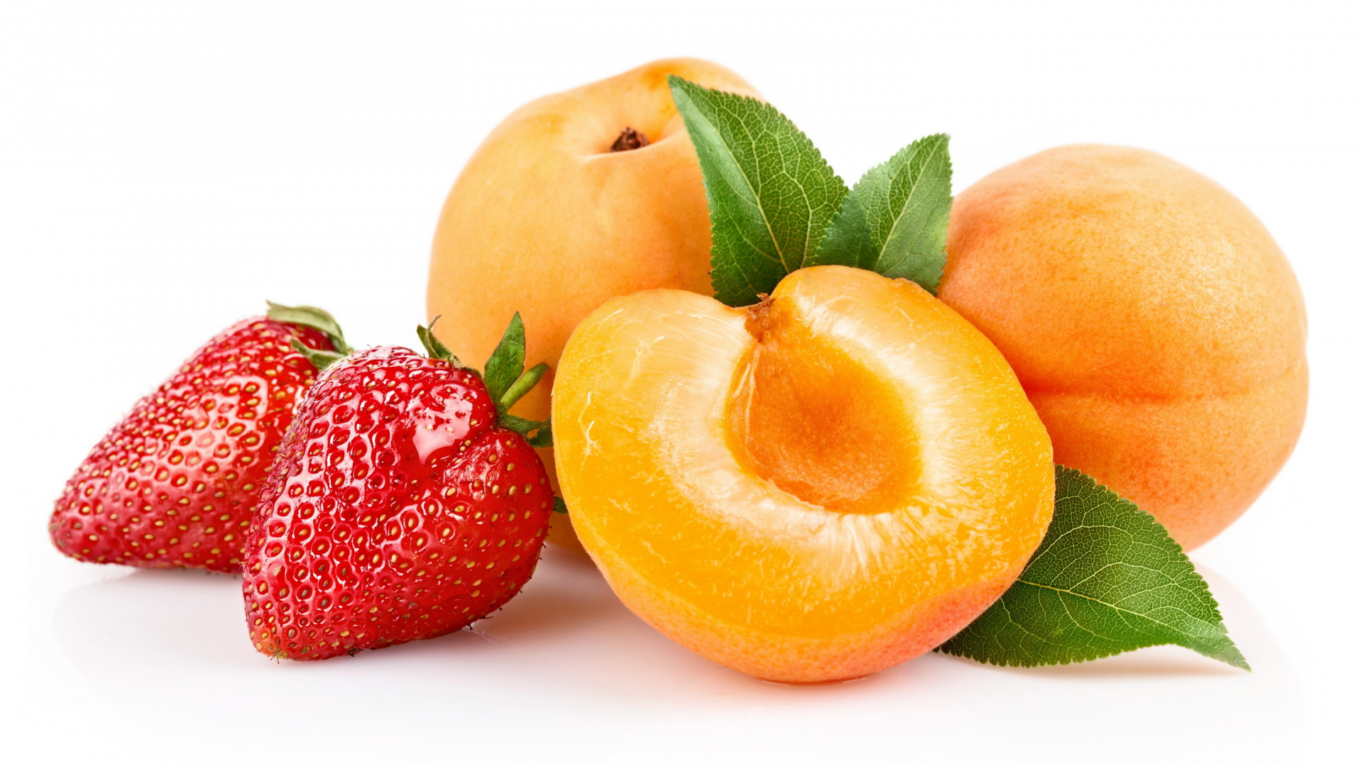 клубника, фрукты, персик, Еда