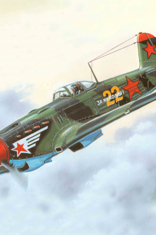 советский, Арт, самолет, одномоторный, як-9