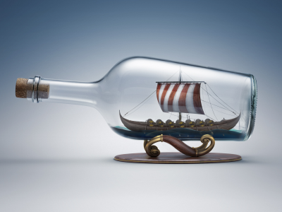 корабль, Бутылка, парусник, пробка, викингов, стекло