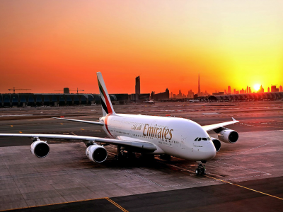 Airbus, a380, пассажирский, emirates airline, авиалайнер, самолет