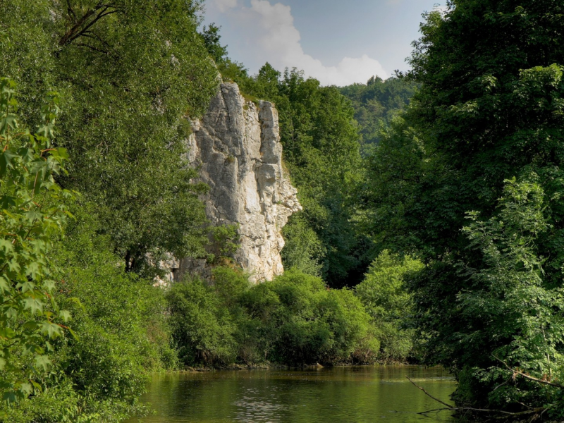 река, лес скалы