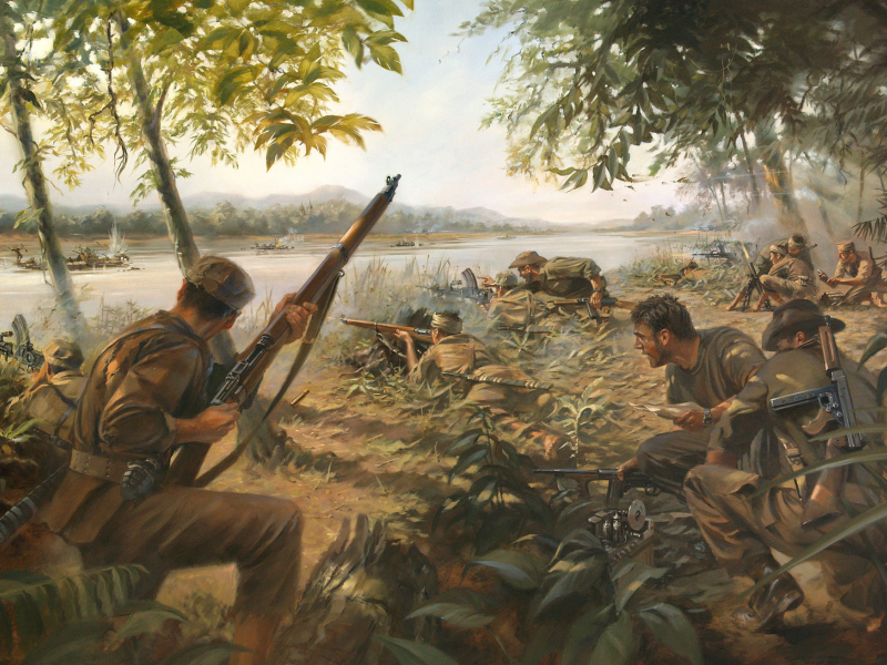 оружие, война, арт, солдаты, The story behind the painting