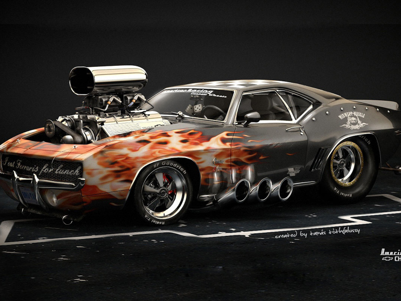 hot rod, Chevrolet camaro 1969, car, american muscle