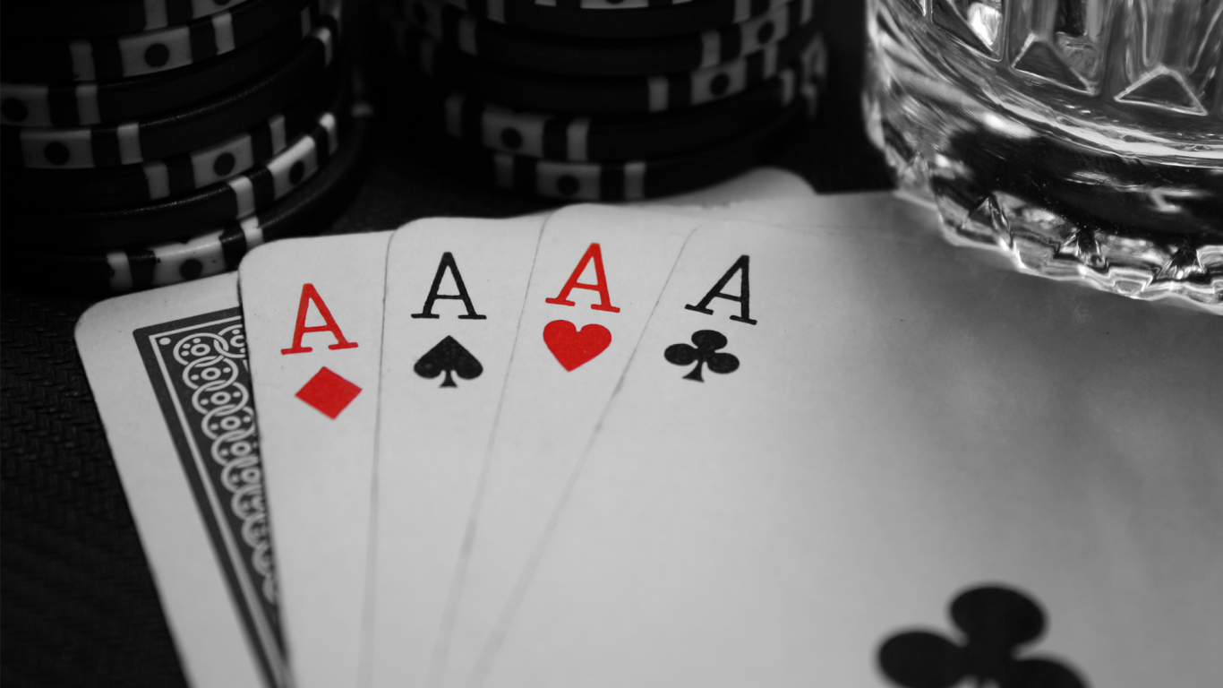 игра, покер, пики, бубны, карты, туз, белый, черный