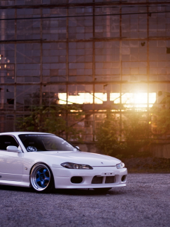 белый, ниссан, silvia, nissan, s15, tuning