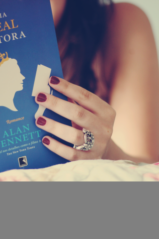брюнетка, девушка, книжка, голубой, книга, настроения
