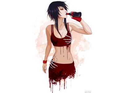 бутылка, перчатка, девушка, вампир, скелет, руки, кровь