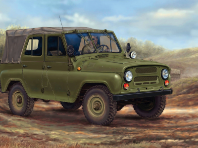 советский, внедорожник, армейский, автомобиль, уаз-469