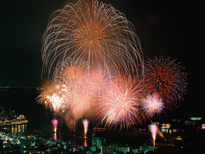 фейерверк, fireworks, shizuoka. япония, салют