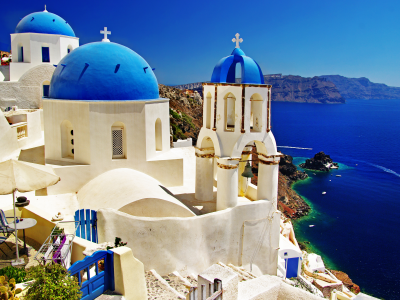 greece, природа, море, дома, santorini, пейзаж