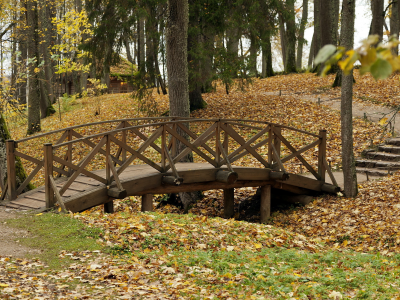 парк, мост, природа, осень