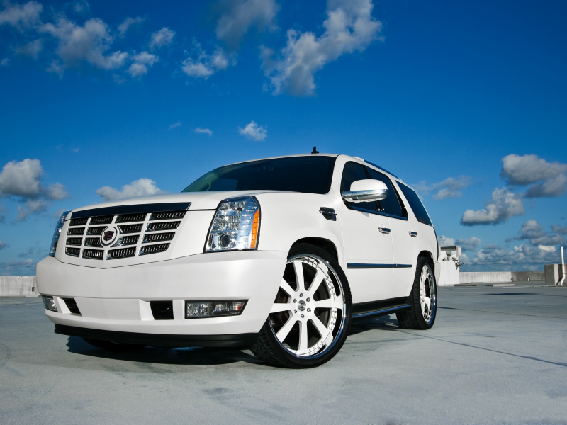 escalade, sky, cadillac, white, clouds, кадиллак, эскалад, белый