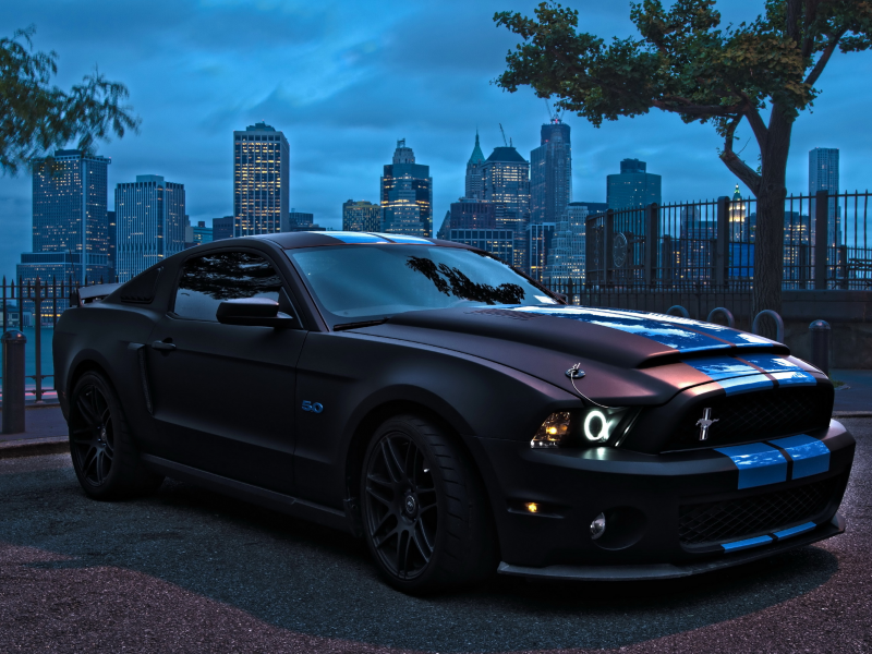 tuning, ford mustang, black