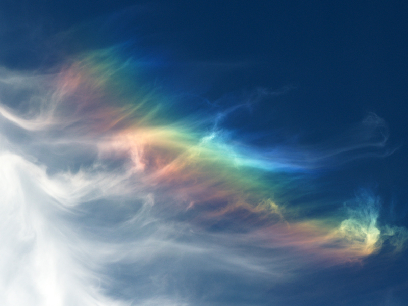 спектр, небо, облака, радуга, цвета