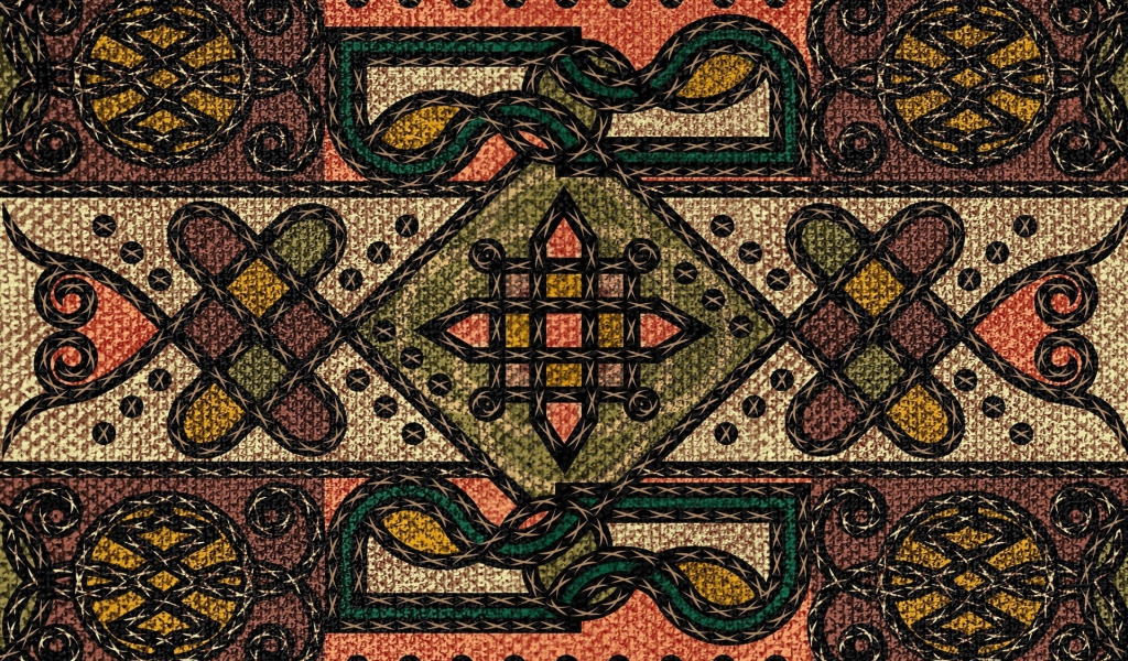 тибетский, ковёр, плетёный