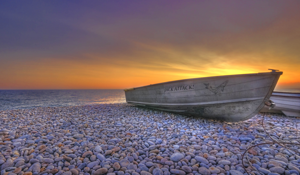 галька, hdr, вода, море, лодка, пейзажи, пляжи, небо, океан, камень, лодки, камни