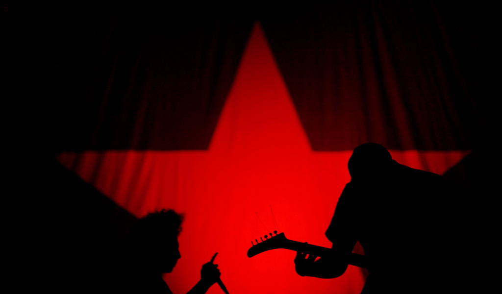 рок, музыка, звезда, черный, красный