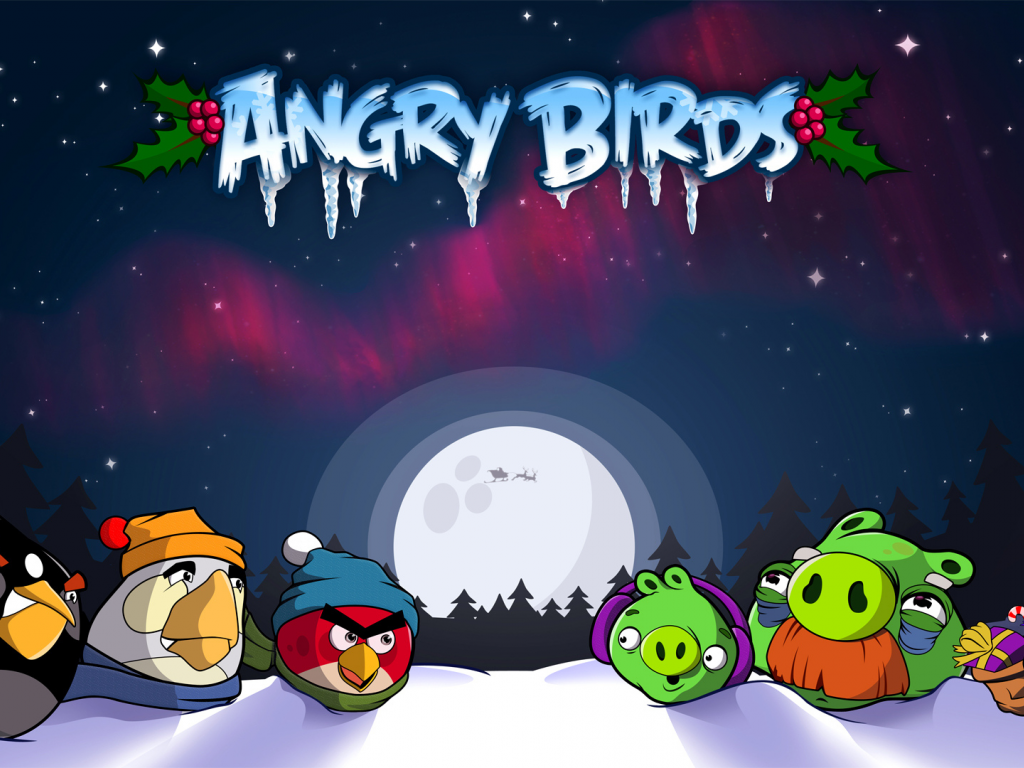 angry birds christmas, angry birds, symbian, птички, iphone, christmas, game, android