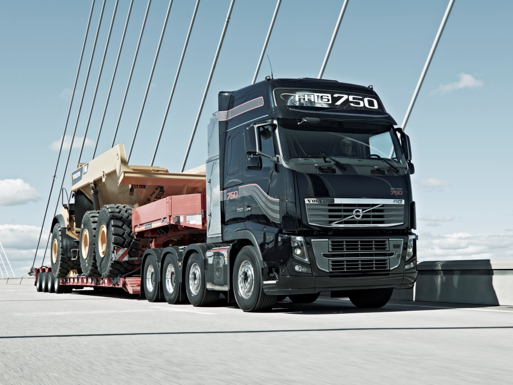 грузовик, truck, низкорамный тралл, volvo, вольво, goldhofer, 750, самосвал, гольдхоффер, fh16, тягач