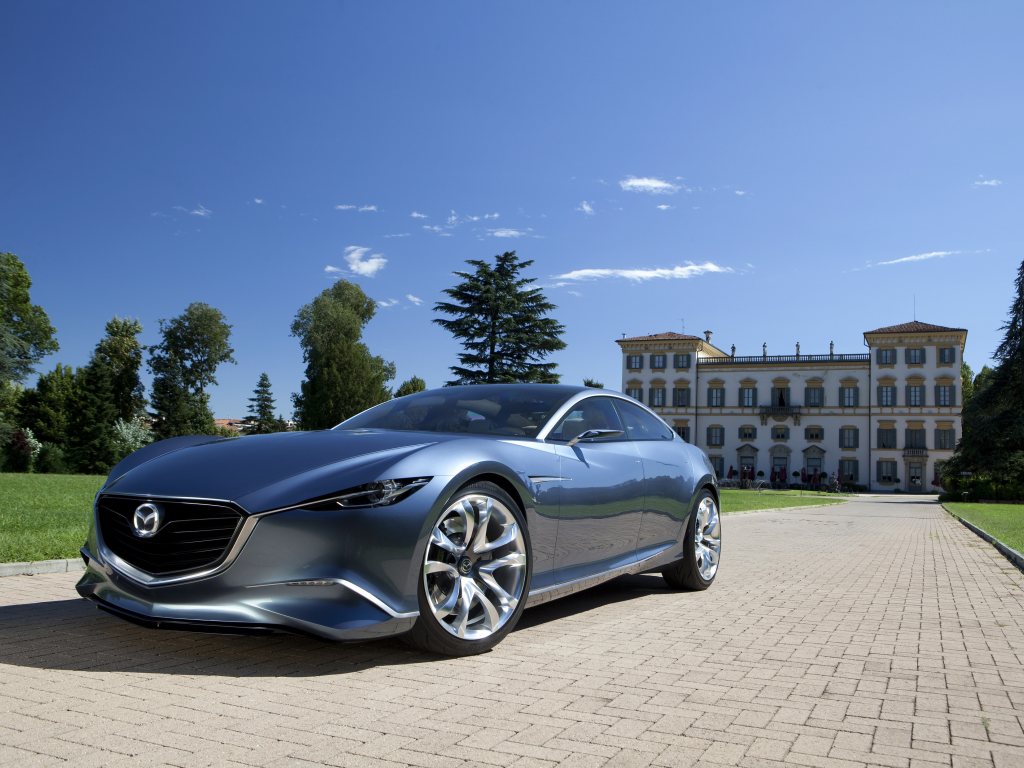 деревья, home, небо, дорога, mazda, большие обои