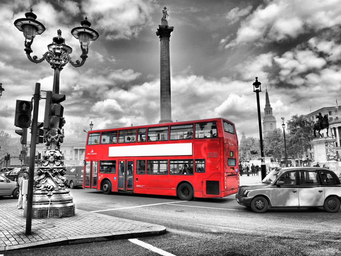 black and white, lights, road, blur, bus, night, england, city, london, street, лондон
