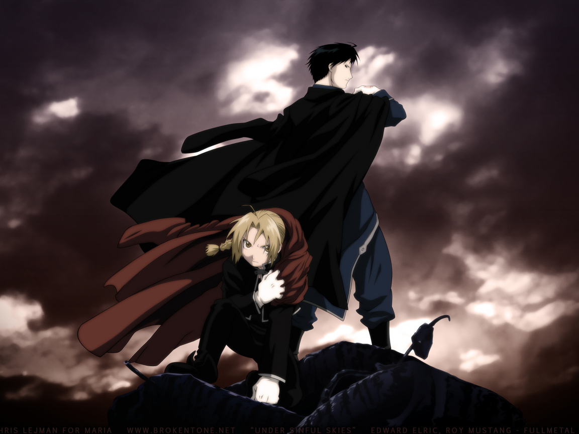 fullmetal alchemist, roy, edward