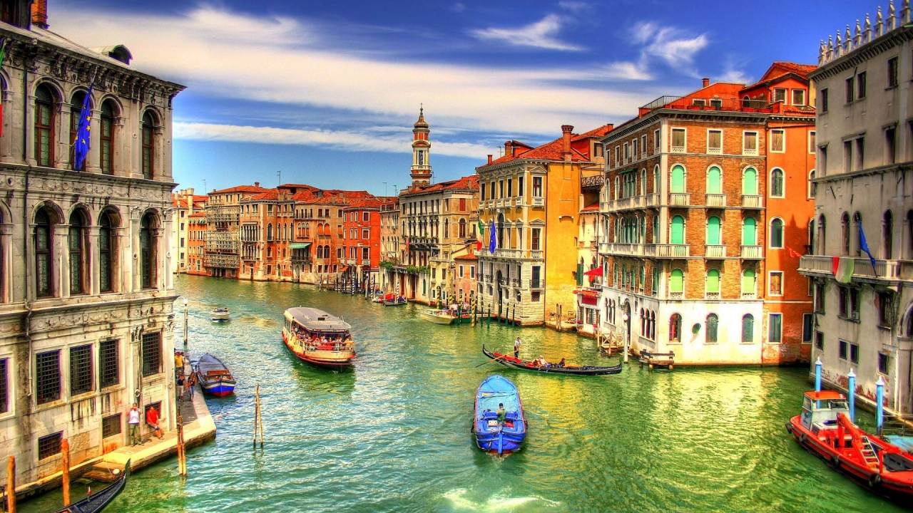 венеция, италия, река, город
