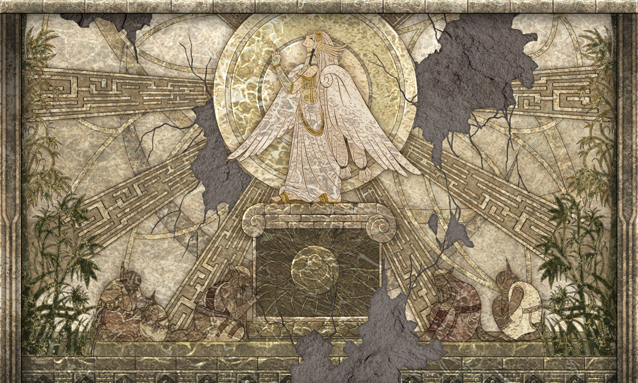 картина, ys, растения, фреска, девушка, the ark of napishtim