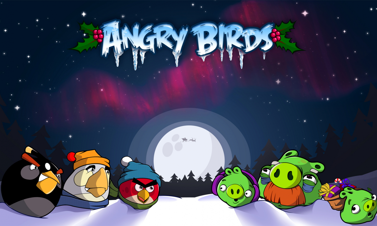 angry birds christmas, angry birds, symbian, птички, iphone, christmas, game, android