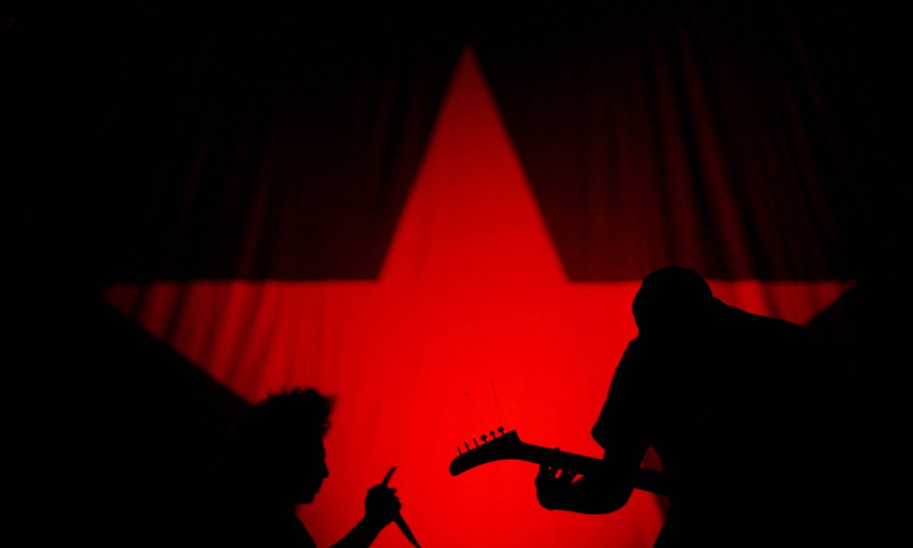 рок, музыка, звезда, черный, красный