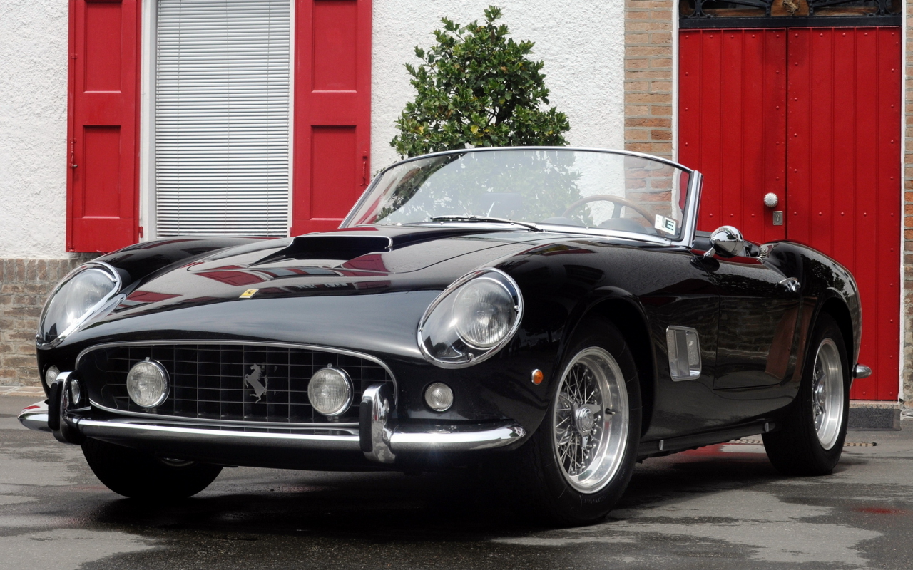 ferrari, фары, ferrari 250 spider california, кабриолет