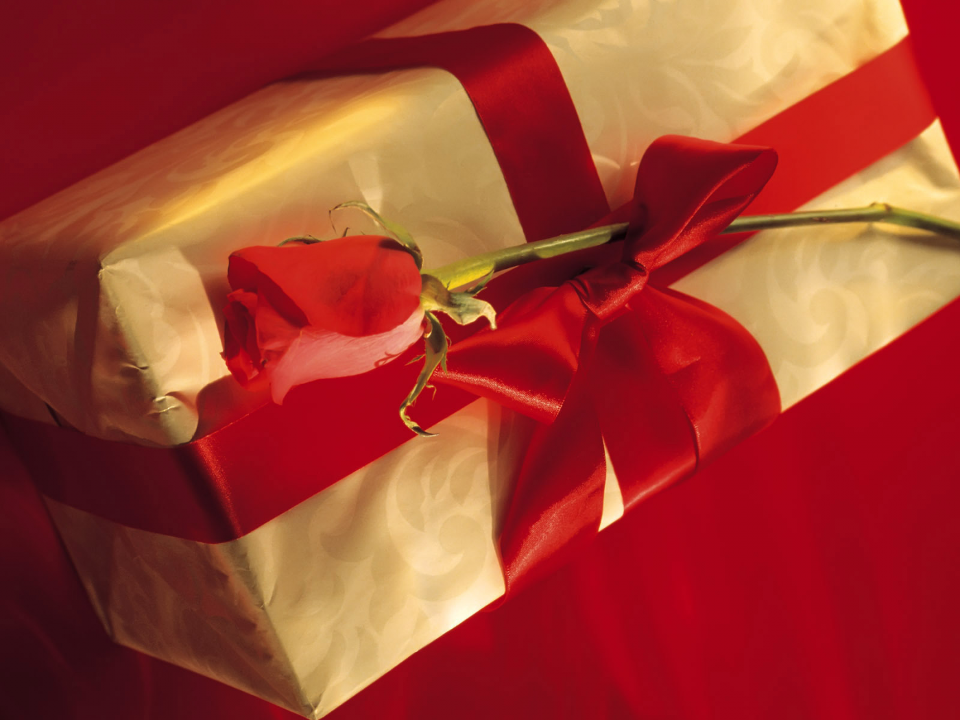 бантик, лента, цвет, цветок, праздник, красный, настроение, подарок, роза, сверток, упаковка, коробка