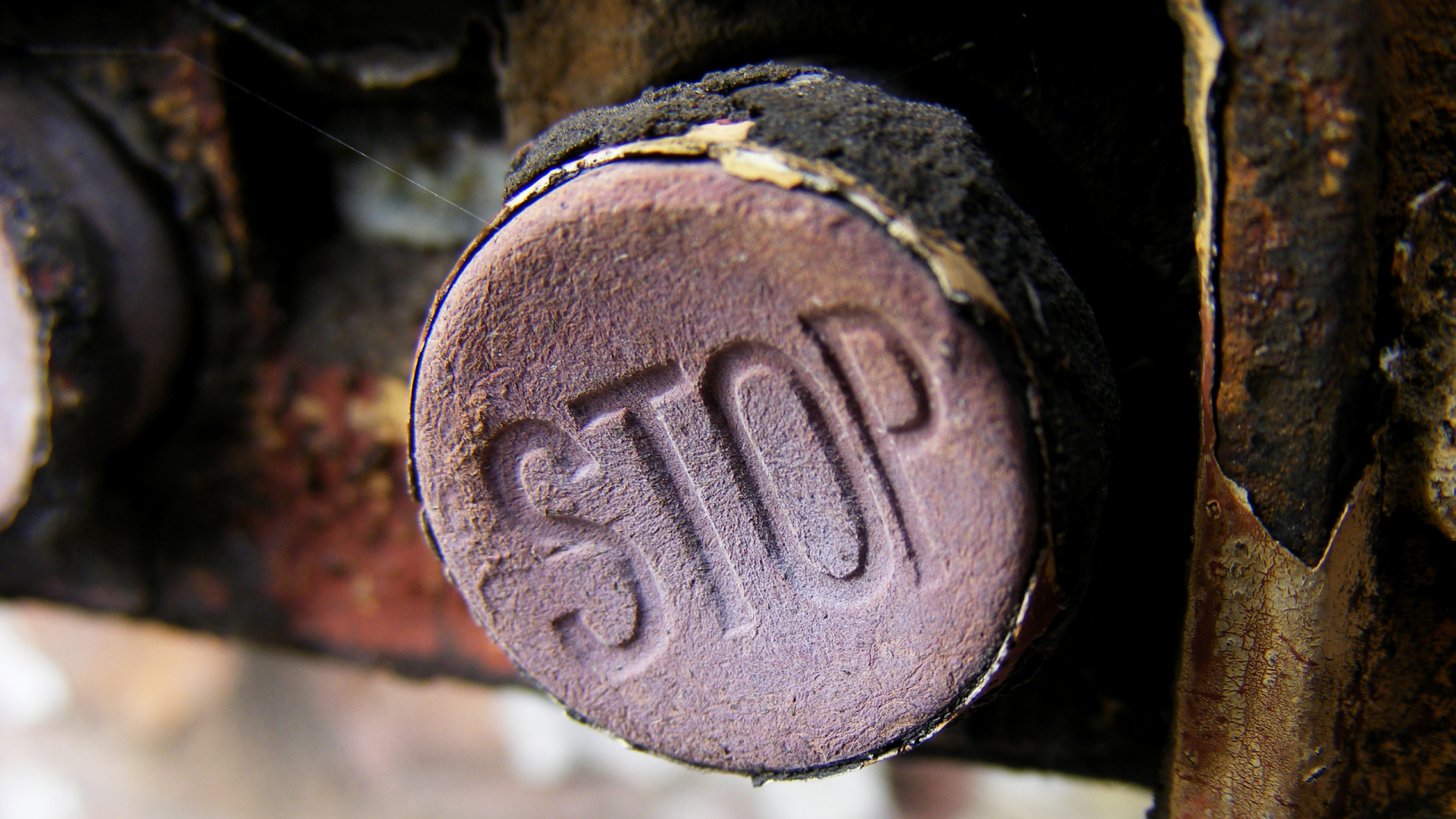 red, macro, stop, button