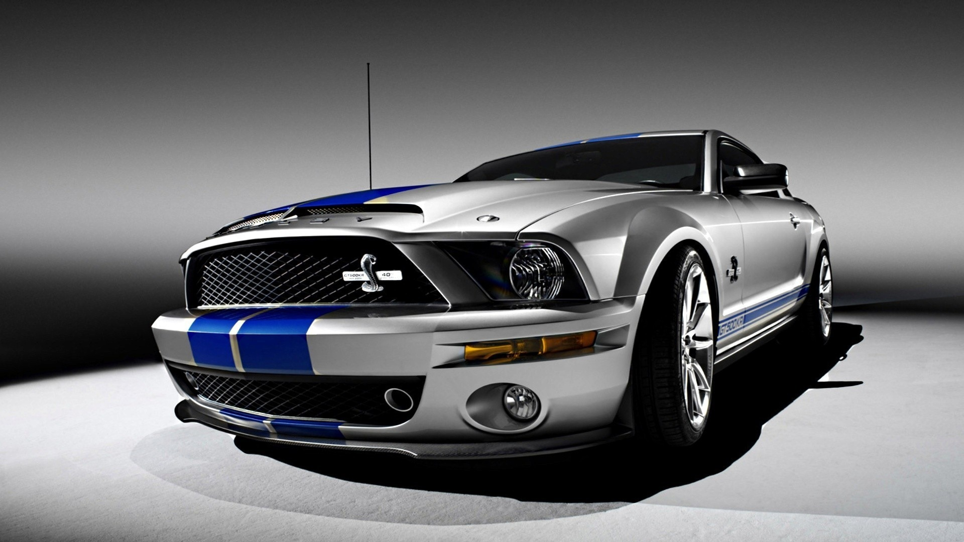 подиум, серый фон, gt500kr, 540 лошадиных сил, shelby, полосы