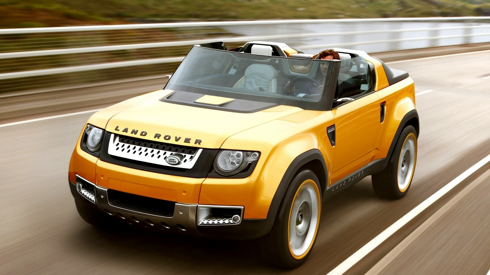 холмы, land rover, передок, спорт, sport, dc100, concept, ленд ровер, дорога, внедорожник, желтый, джип, концепт, дс100