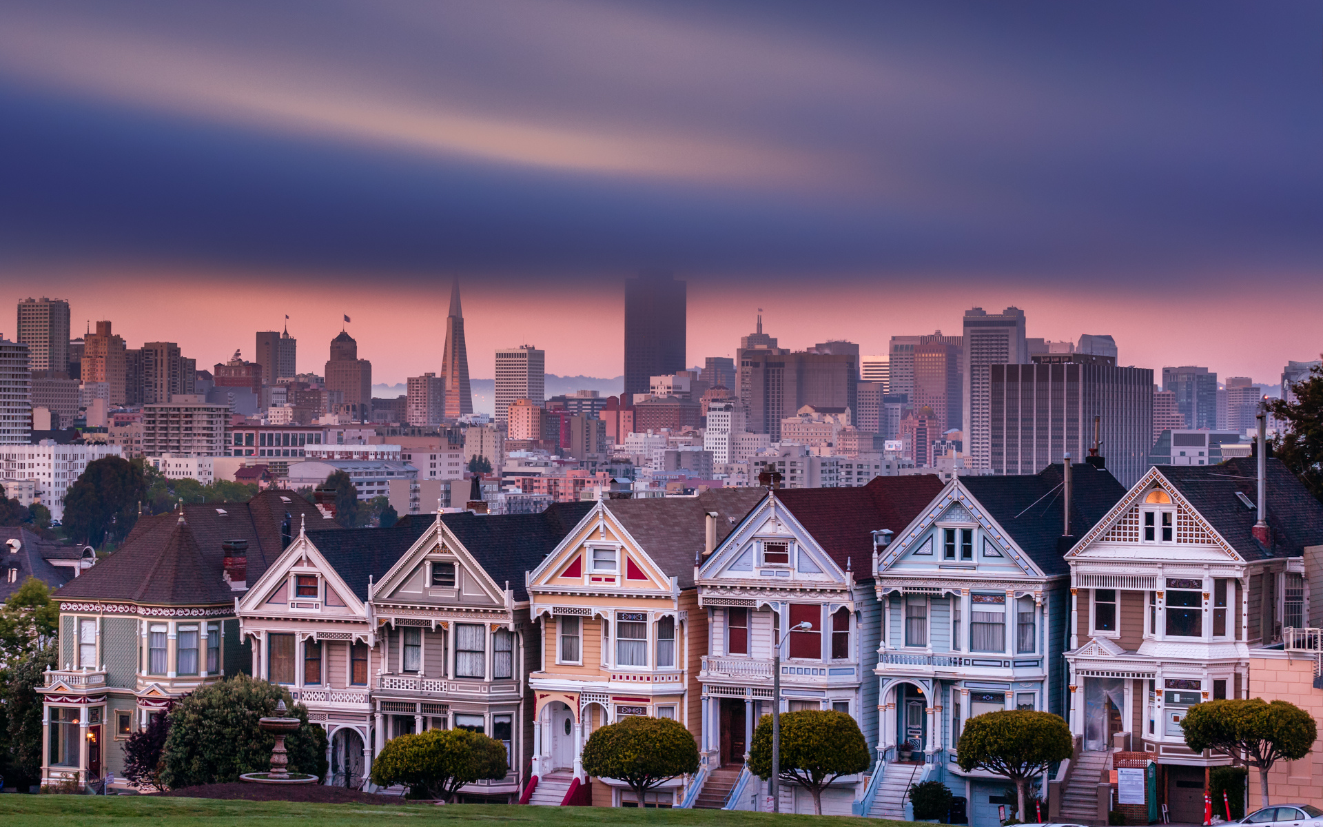 сан-франциско, usa, san francisco, сша, california, alamo square, город