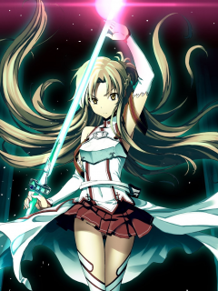 арт, девушка, yuuki asuna, меч, fujimaru, оружие, sword art online, аниме
