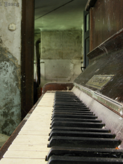 лестница, дверь, старина, антиквариат, пыль, открыта, пианино, клавиши