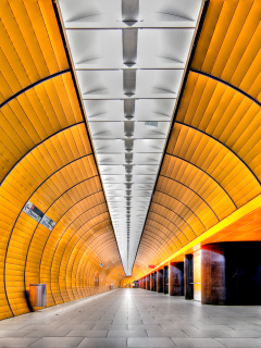 тунель, цвет, метро, жёлтый, подземка