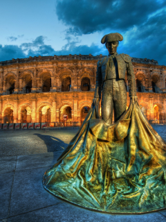 nimes, тореодор, памятник, france, колизей, скульптура