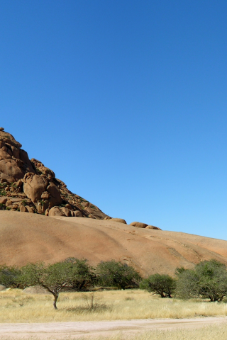 фото, панорама, namibia, гора, пустыня, деревья, африка, песок, скалы, саванна, africa, намибия, небо, пейзаж