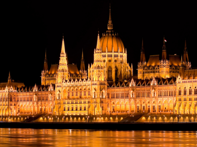 парламент, свет, огни, будапешт, венгрия, ночь, столица