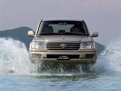 land cruiser, 100vx, вода, брызги, toyota