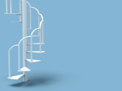 минимализм, лестница, интерьер, белый, ступеньки, голубой фон